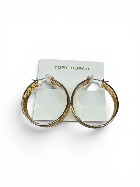 Tory Burch Jewelry - Tory Burch Gold-Tone Textured Hoop Earrings